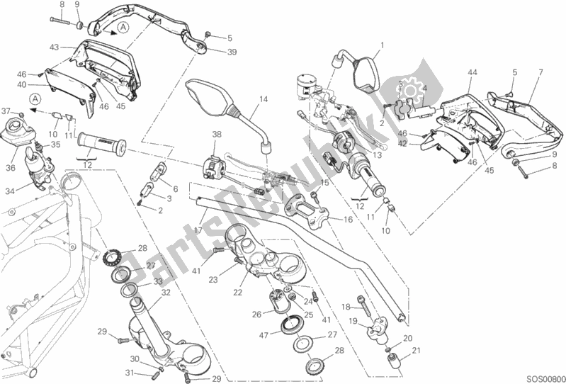 Todas las partes para Manillar Y Controles de Ducati Hypermotard 939 SP 2018